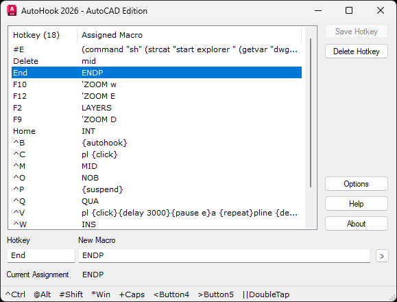 AutoHook main dialog