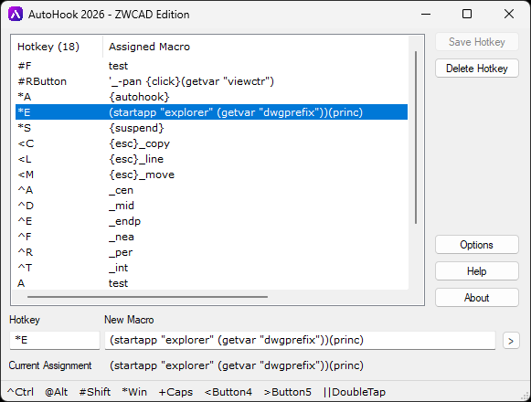 AutoHook main dialog